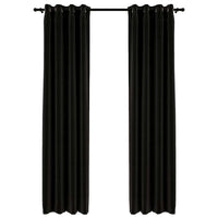 Tende Oscuranti Effetto Lino 2 pz 140x225 cm Antracite 321161