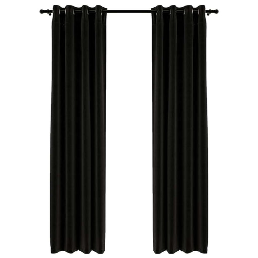 Tende Oscuranti Effetto Lino 2 pz 140x225 cm Antracite 321161