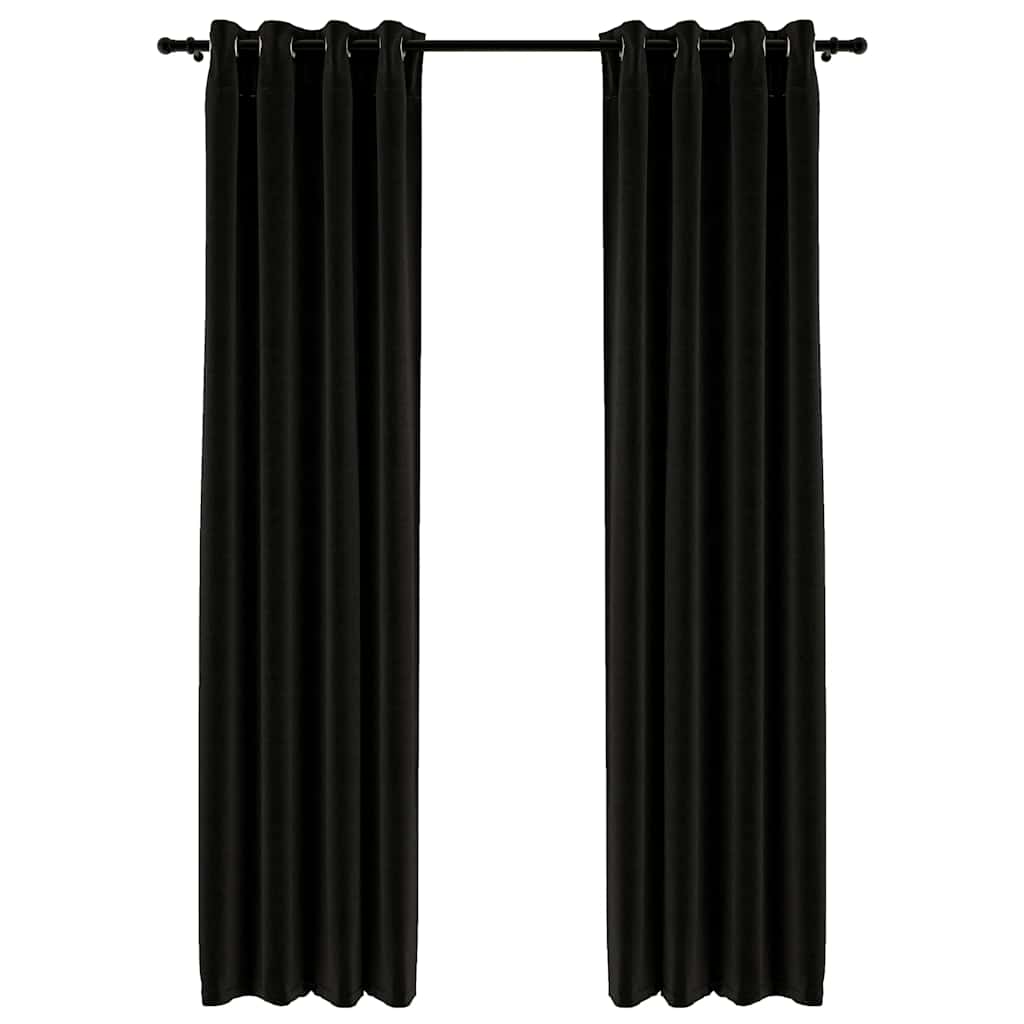 Tende Oscuranti Effetto Lino 2 pz Antracite 140x245 cm 321162