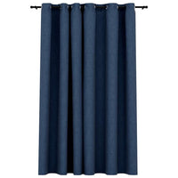Tenda Oscurante Effetto Lino con Occhielli Blue 290x245cm 321179