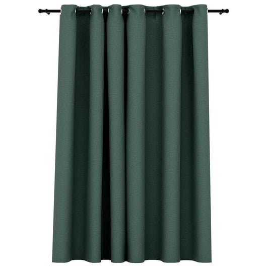 Tenda Oscurante Effetto Lino con Occhielli Verde 290x245 cm cod mxl 66394