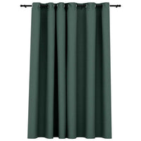 Tenda Oscurante Effetto Lino con Occhielli Verde 290x245 cm 321187