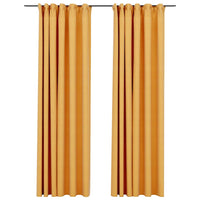 Tende Oscuranti con Ganci Effetto Lino 2 pz Gialle 140x225 cm cod mxl 73463