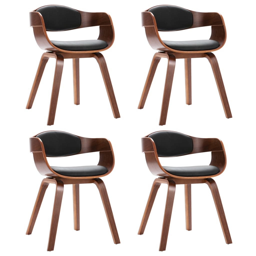 Sedie da Pranzo 4 pz in Legno Curvato e Similpelle 3054812
