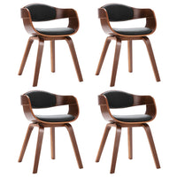 Sedie da Pranzo 4 pz in Legno Curvato e Similpelle 3054812