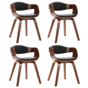 Sedie da Pranzo 4 pz in Legno Curvato e Similpelle 3054812