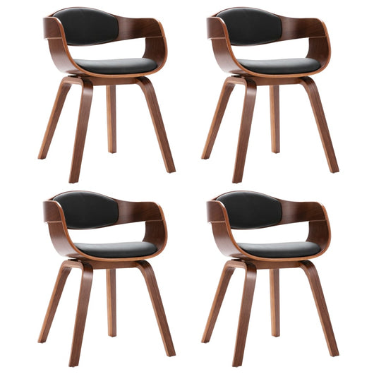 Sedie da Pranzo 4 pz in Legno Curvato e Similpelle 3054812