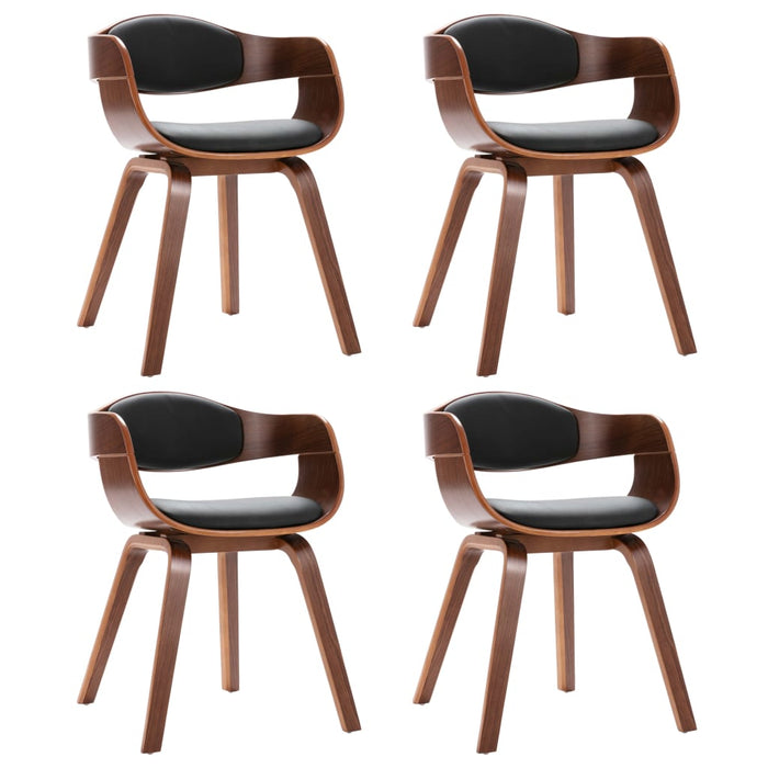 Sedie da Pranzo 4 pz in Legno Piegato e Similpelle cod mxl 31507