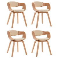 Sedie da Pranzo 4 pz in Legno Piegato e Similpelle cod mxl 7128