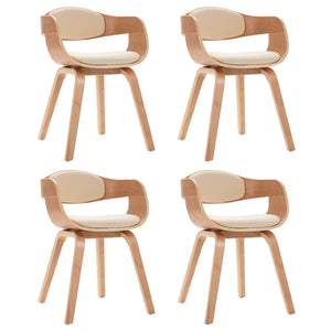 Sedie da Pranzo 4 pz in Legno Piegato e Similpelle cod mxl 7128