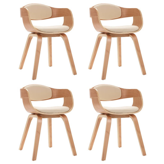 Sedie da Pranzo 4 pz in Legno Piegato e Similpelle cod mxl 7128