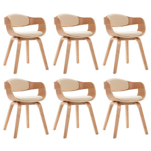 Sedie da Pranzo 6 pz in Legno Piegato e Similpelle cod mxl 24637