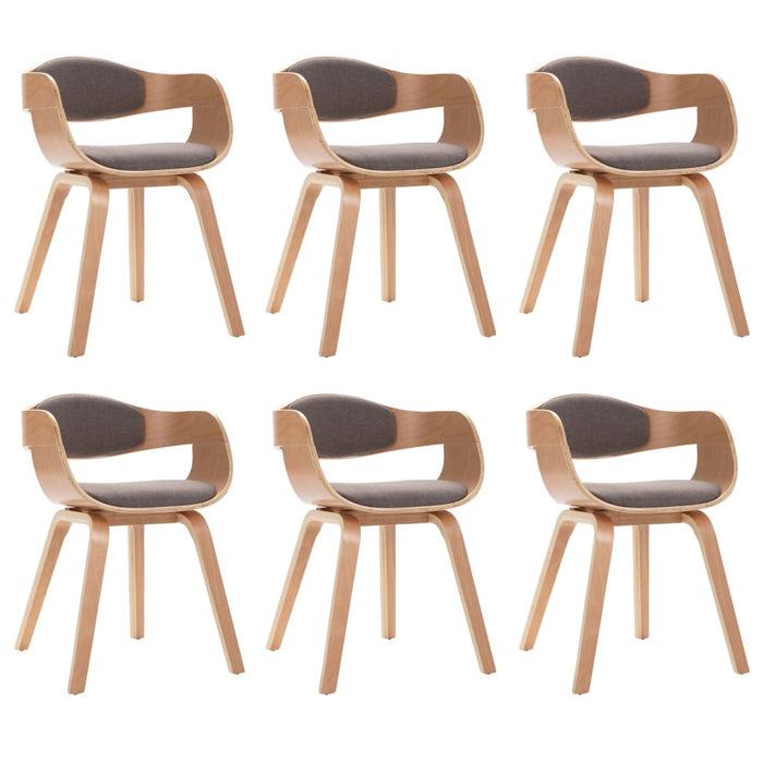 Sedie da Pranzo 6 pz Grigie in Legno Piegato e Tessuto Talpa 3054823