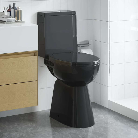 WC Senza Brida 7 cm Altezza Extra Chiusura Rallentata Ceramica Nera 145780
