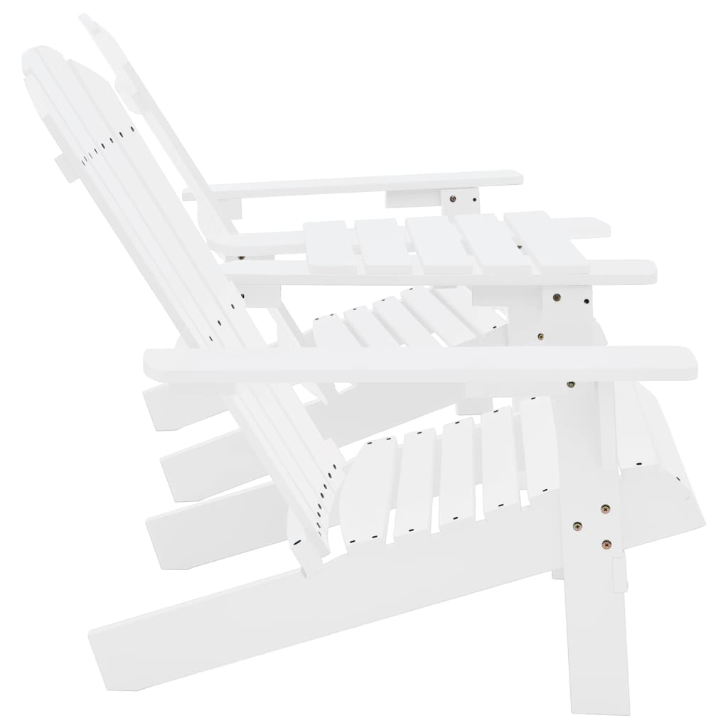 Sedie da Giardino Adirondack con Tavolino Legno Abete Bianco cod mxl 23026