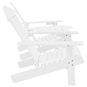 Sedie da Giardino Adirondack con Tavolino in Legno Abete Bianco 310067