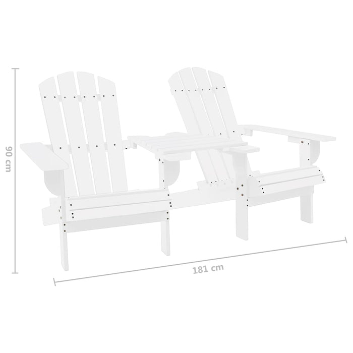 Sedie da Giardino Adirondack con Tavolino in Legno Abete Bianco 310067