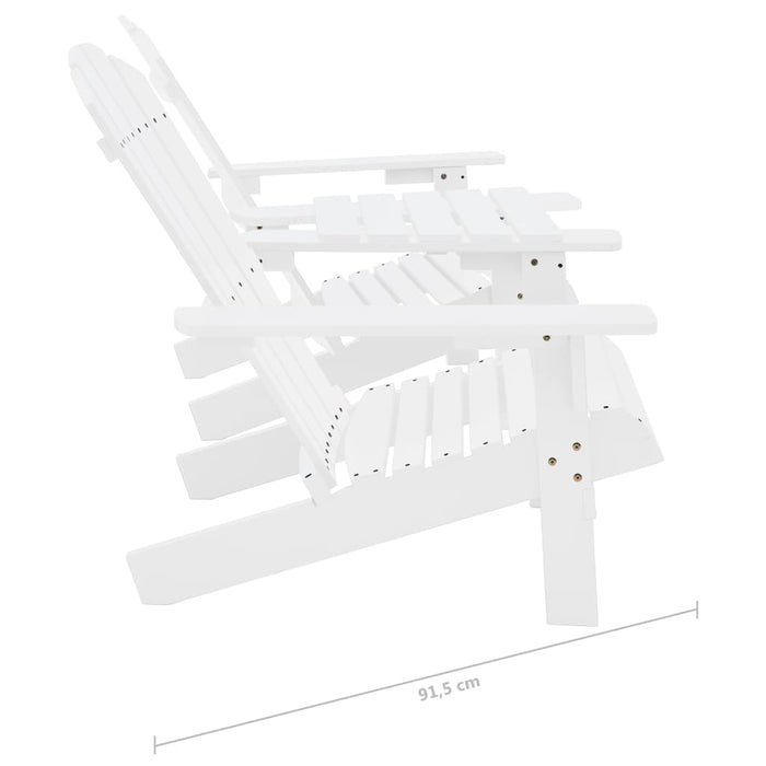 Sedie da Giardino Adirondack con Tavolino in Legno Abete Bianco 310067