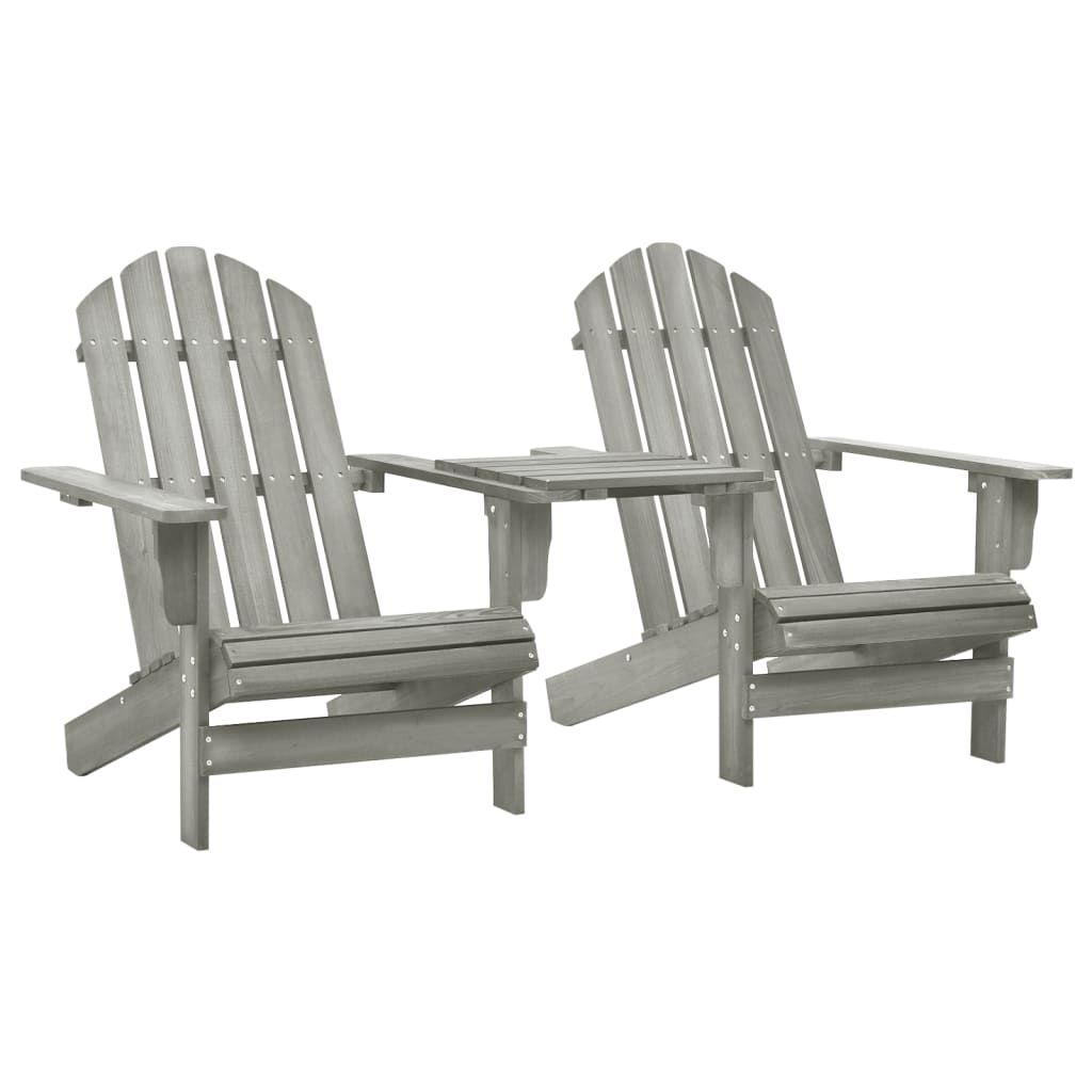 Sedie da Giardino Adirondack con Tavolino Legno Abete Grigio cod mxl 17327