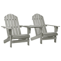 Sedie da Giardino Adirondack con Tavolino Legno Abete Grigio cod mxl 17327