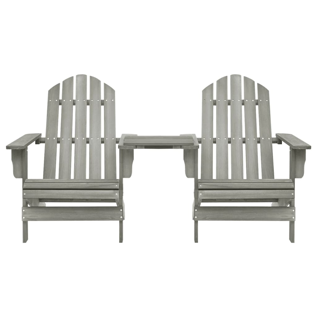 Sedie da Giardino Adirondack con Tavolino Legno Abete Grigio cod mxl 17327