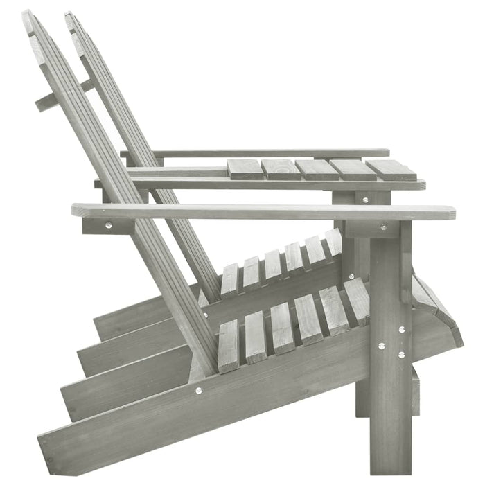 Sedie da Giardino Adirondack con Tavolino Legno Abete Grigio cod mxl 17327