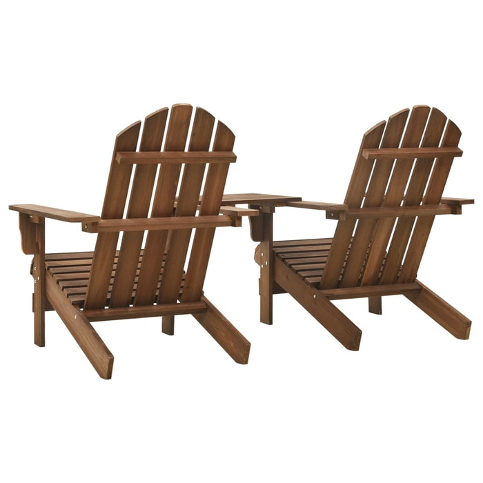 Sedie da Giardino Adirondack con Tavolino Legno Abete Marrone 310069