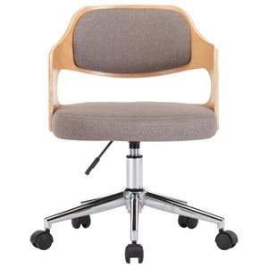 Sedia poltrona girevole ufficio computer studio legno curvato e tessuto tortora 02_0024178