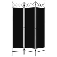 Paravento a 3 Pannelli Nero 120x180 cm 320702