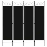 Paravento a 4 Pannelli Nero 160x180 cmcod mxl 96980