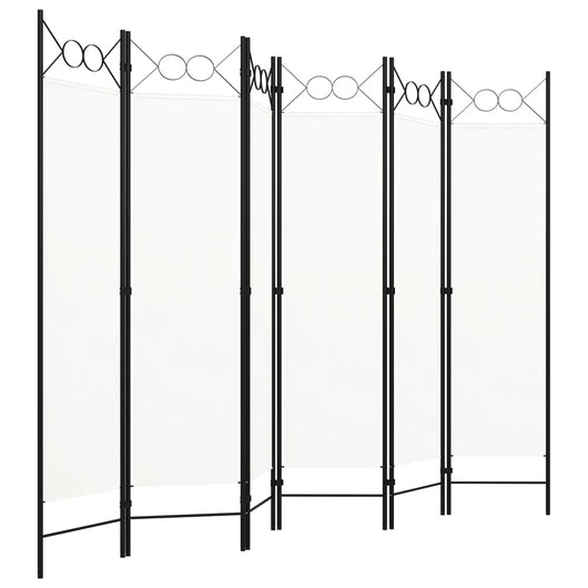 Paravento a 6 Pannelli-Divisorio Bianco 240x180 cm