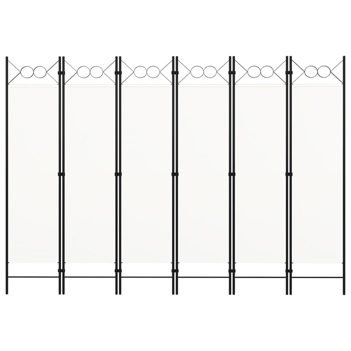 Paravento a 6 Pannelli-Divisorio Bianco 240x180 cm