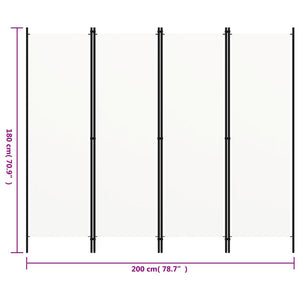 Paravento a 5 Pannelli-Divisorio Bianco 200x180 cm
