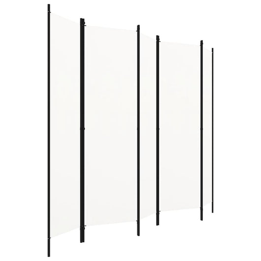 Paravento a 5 Pannelli-Divisorio Bianco 250x180 cm
