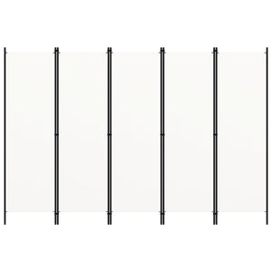 Paravento a 5 Pannelli-Divisorio Bianco 250x180 cm