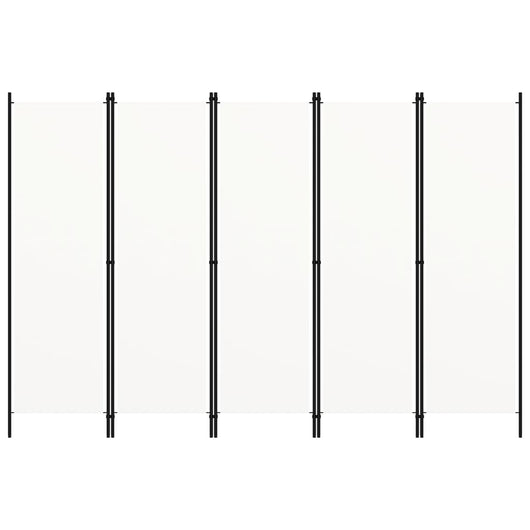 Paravento a 5 Pannelli-Divisorio Bianco 250x180 cm