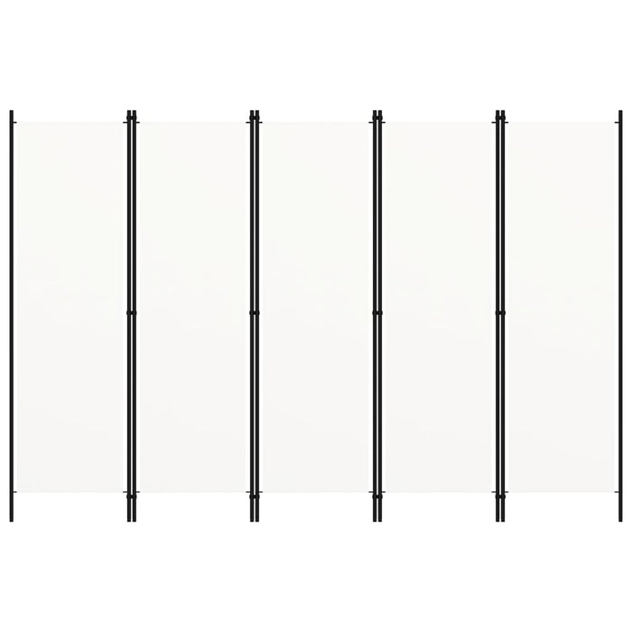 Paravento a 5 Pannelli-Divisorio Bianco 250x180 cm