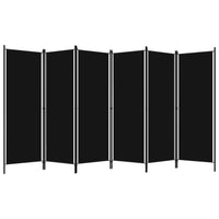 Paravento a 6 Pannelli-Divisorio Nero 300x180 cm