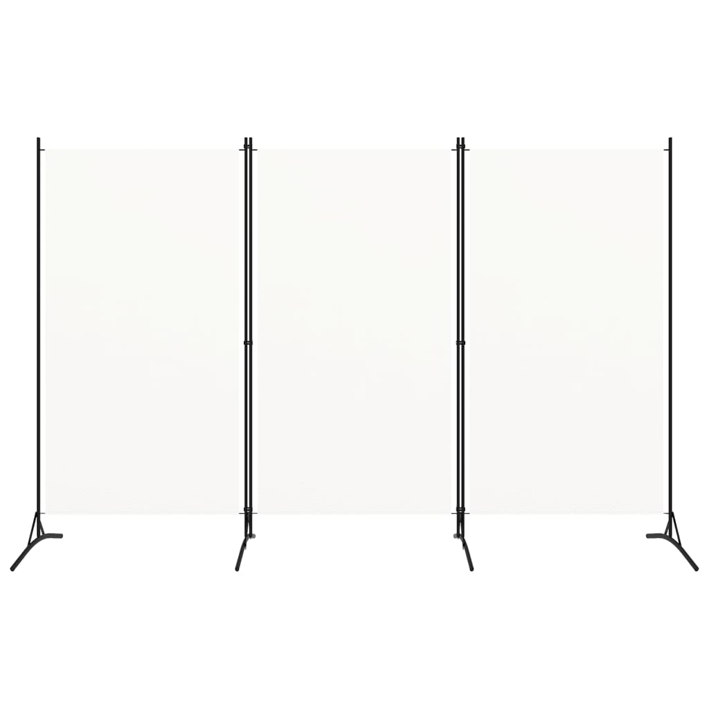 Divisorio a 3 Pannelli-Set di 3 pannelli Paravento Bianco 260x180 cm in Tessuto
