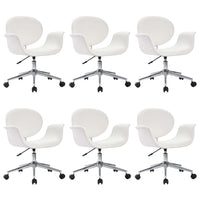 Sedie da Pranzo Girevoli 6 pz Bianche in Similpelle 3054859