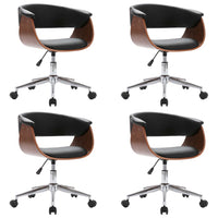 vidaXL Sedie da Pranzo Girevoli 4 pz Nere in Similpelle