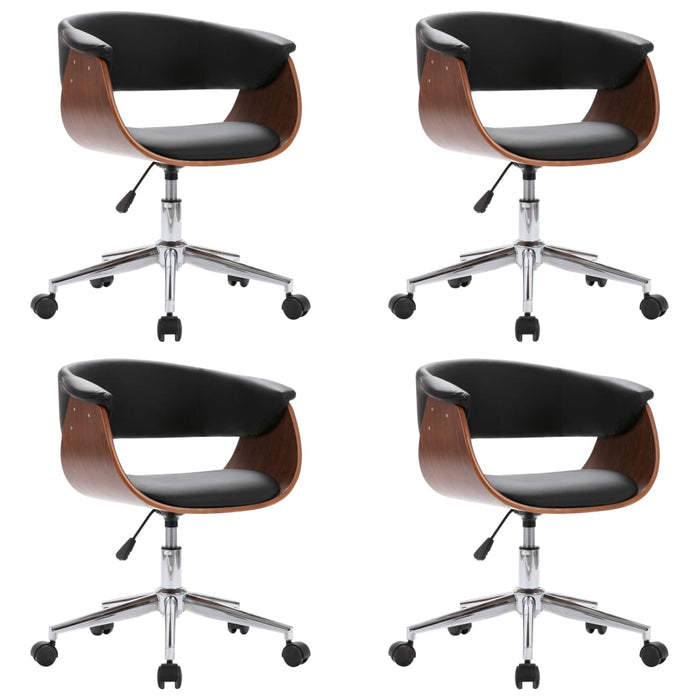 vidaXL Sedie da Pranzo Girevoli 4 pz Nere in Similpelle