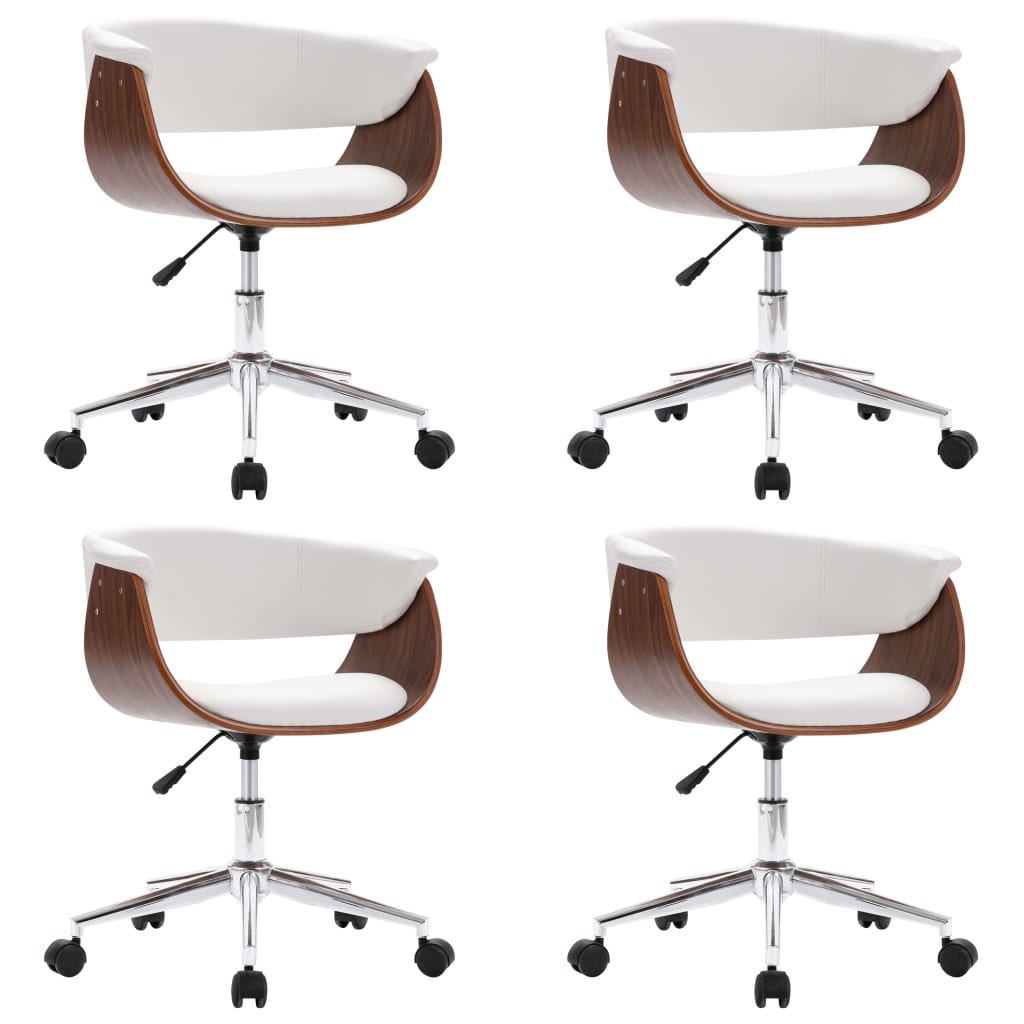 Sedie da Pranzo Girevoli 4 pz Bianche in Similpelle da interno cod mxl 29627