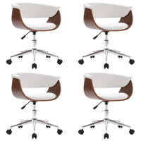 Sedie da Pranzo Girevoli 4 pz Bianche in Similpelle da interno cod mxl 29627