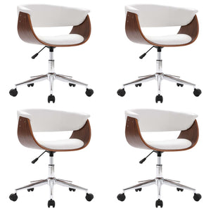 Sedie da Pranzo Girevoli 4 pz Bianche in Similpelle da interno cod mxl 29627