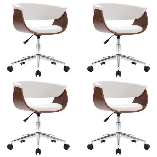 Sedie da Pranzo Girevoli 4 pz Bianche in Similpelle da interno cod mxl 29627