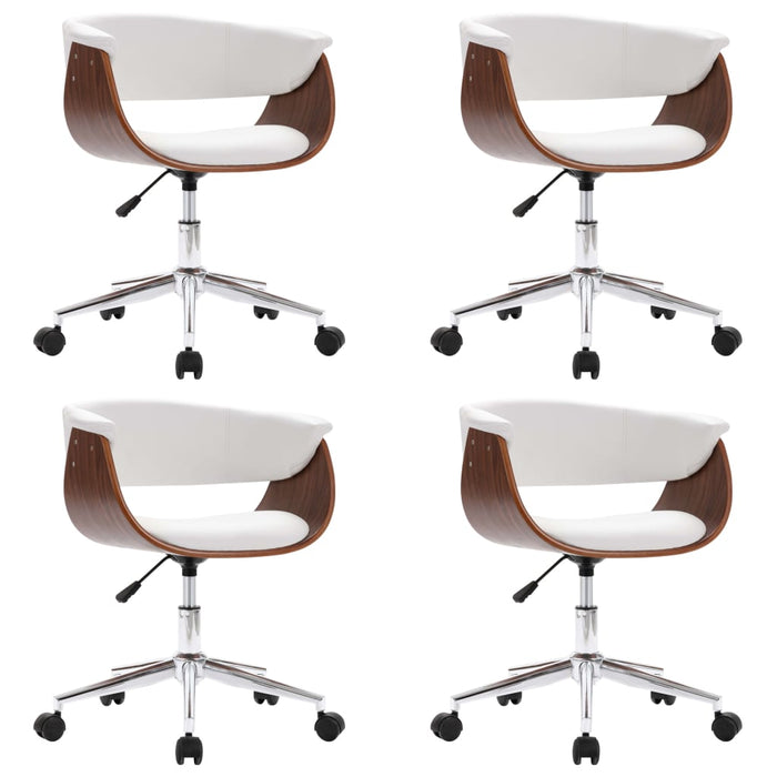 Sedie da Pranzo Girevoli 4 pz Bianche in Similpelle da interno cod mxl 29627