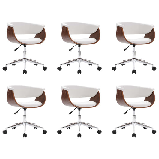 Sedie da Pranzo Girevoli 6 pz Bianche in Similpelle cod mxl 28200