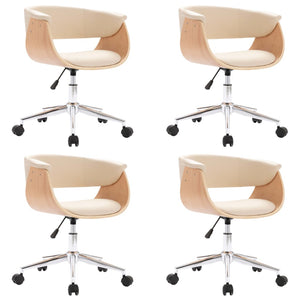 Sedie da Pranzo Girevoli 4 pz Crema in Similpelle cod mxl 29297