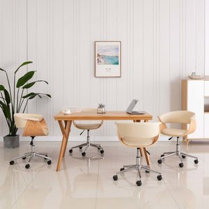 Sedie da Pranzo Girevoli 4 pz Crema in Similpelle cod mxl 29297